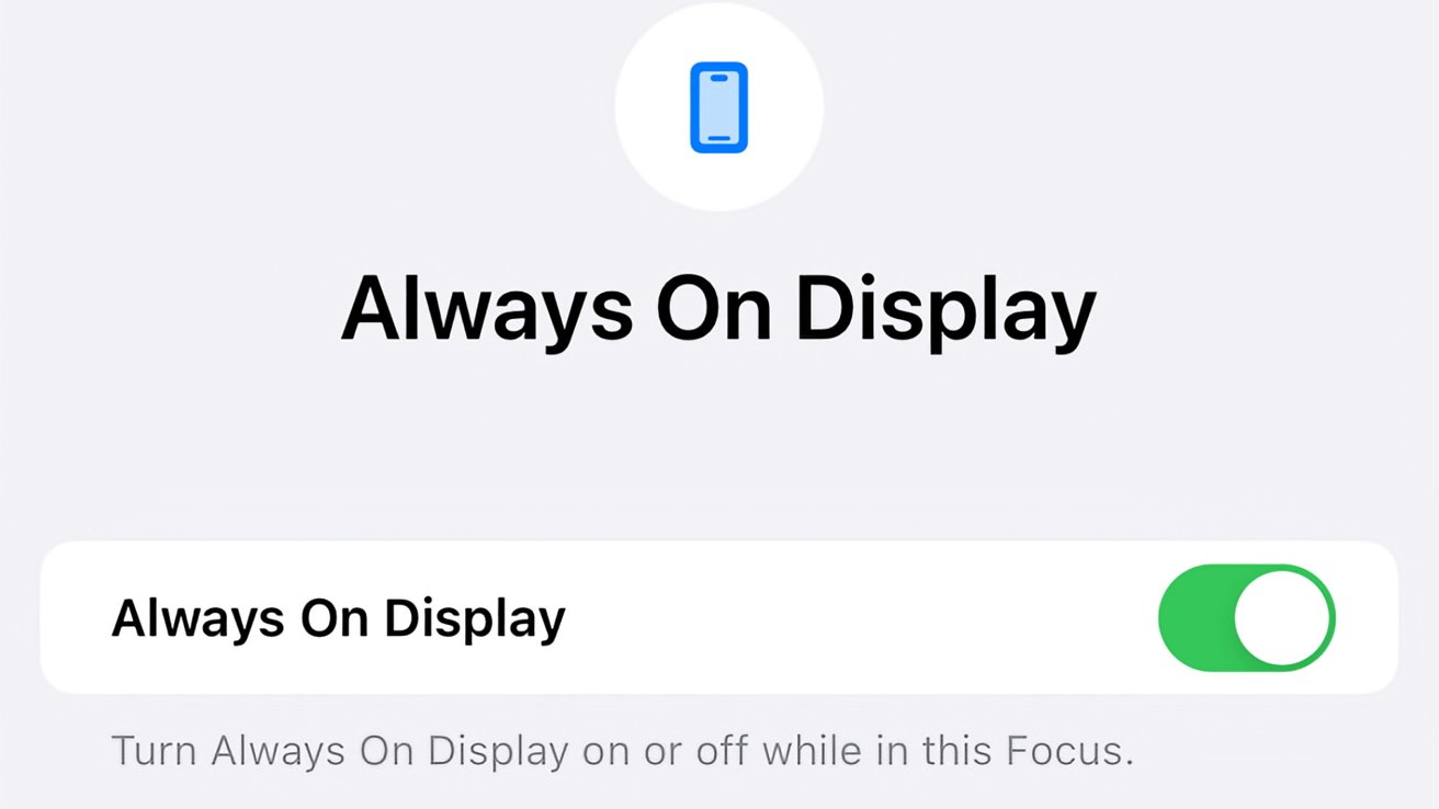 Toggle always-on display mode with Focus Filters