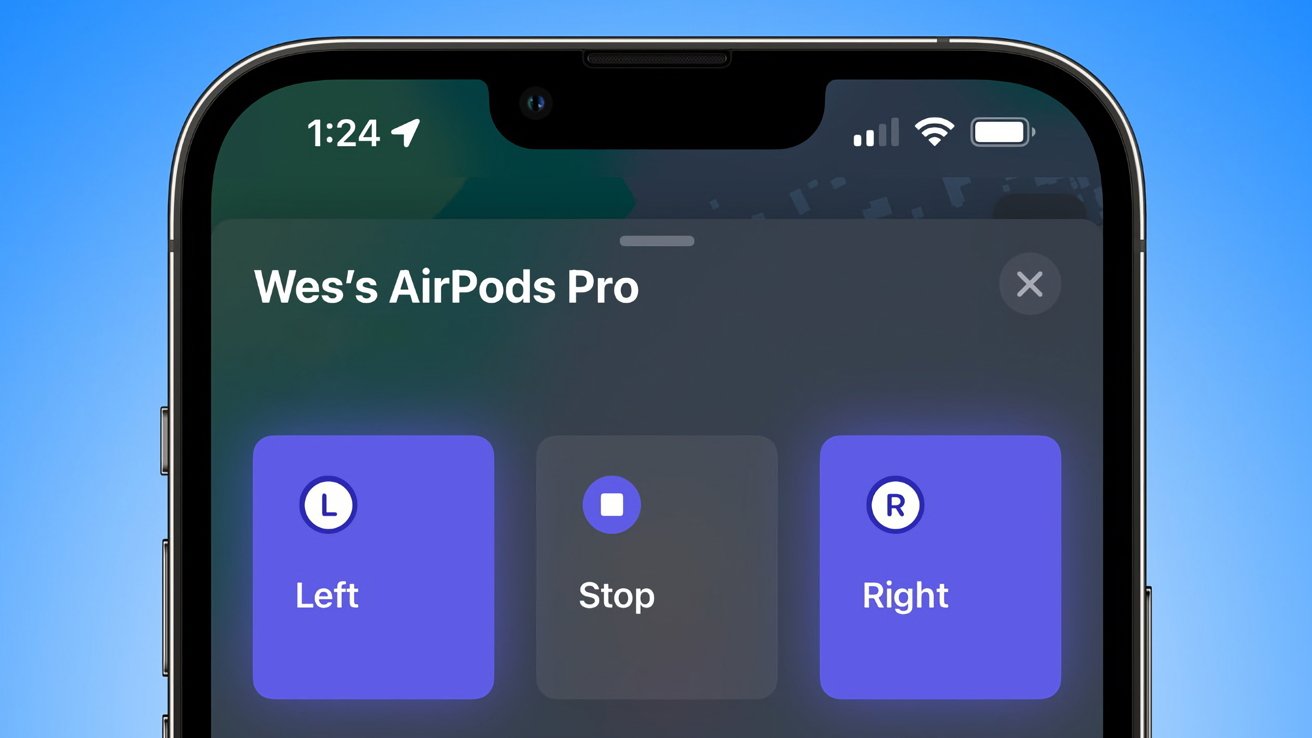 Play sounds from AirPods to help locate them