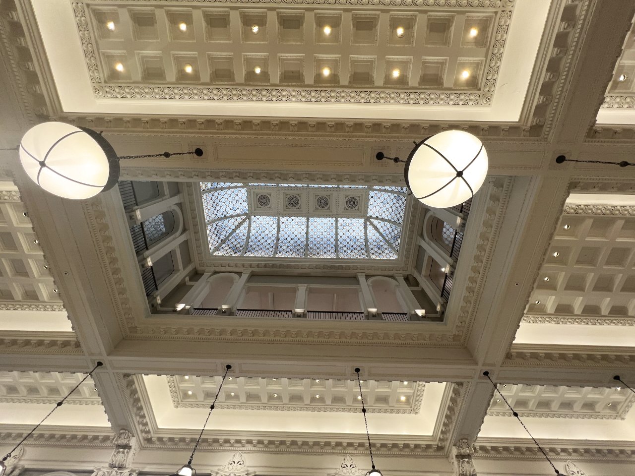 You might see this original skylight when it was a bookstore, but Apple has made it more of a feature