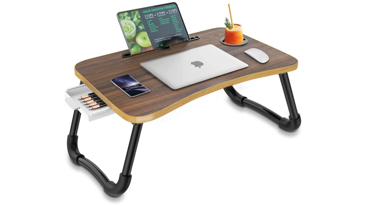 The stand for the 15-inch MacBook Air by Twelve South props a computer