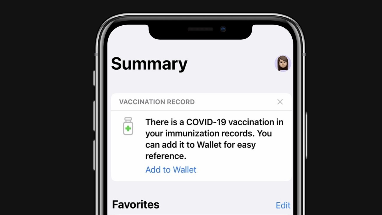 Access your existing verifiable vaccination record, stored in the Health app, and transfer to your Apple Wallet