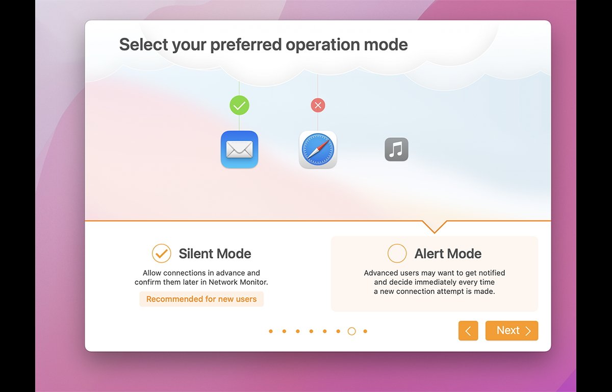 Choose Silent Mode or Alert Mode during install.