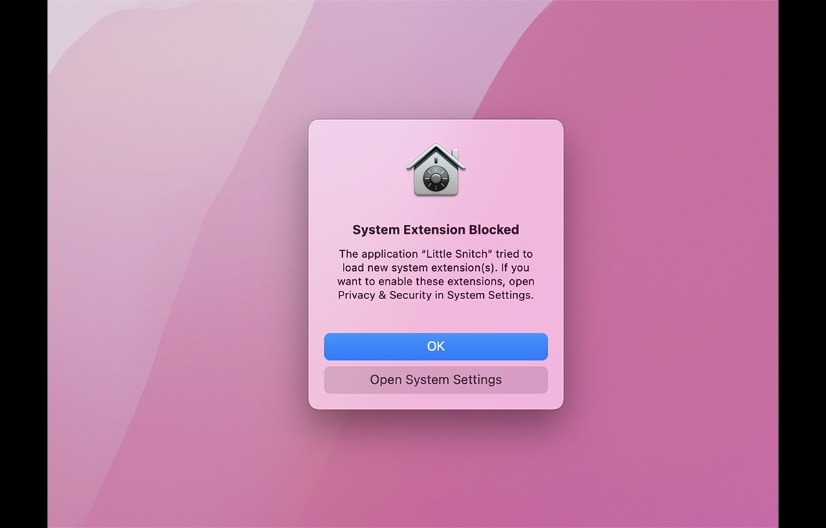 You'll be asked to approve the Little Snitch System Extension in System Settings.