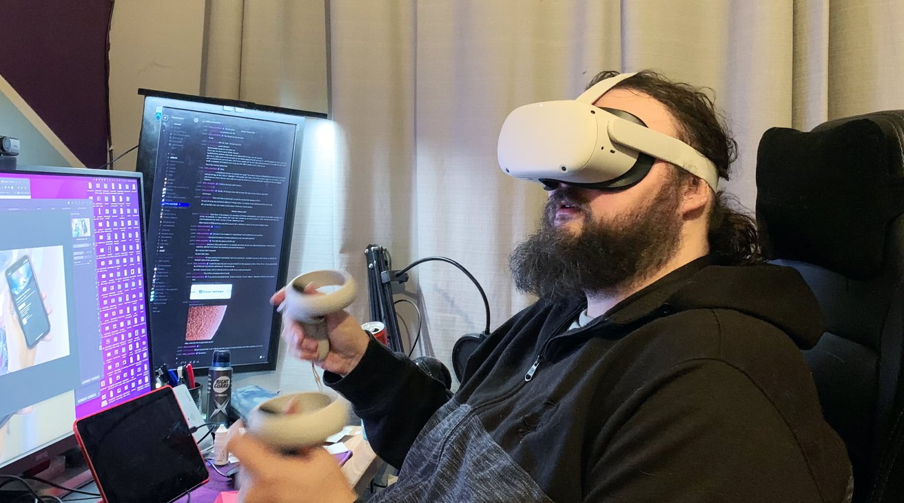 No-one cares how you or your office look like in VR. Just like typical work-from-home operations. 