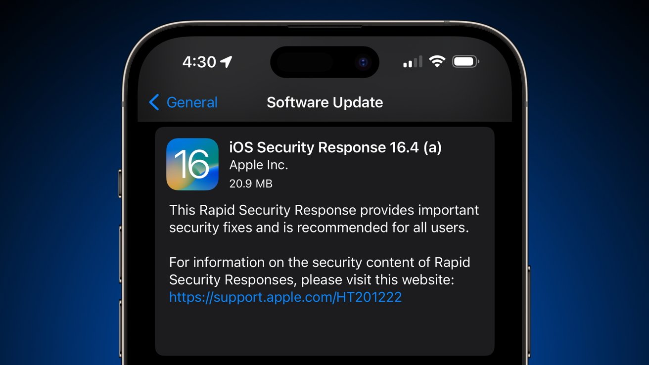 New iOS Rapid Security Response update sent to iOS 16.4 beta testers