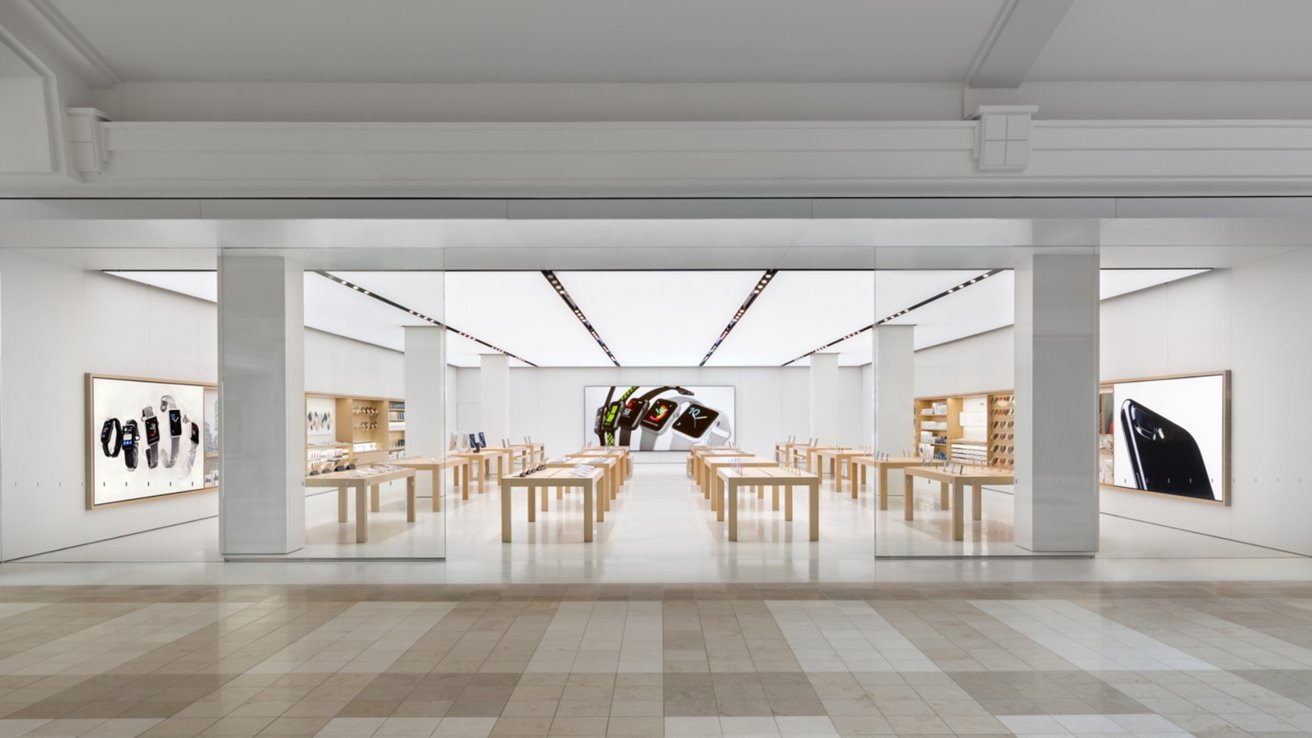 An Apple Store in a mall
