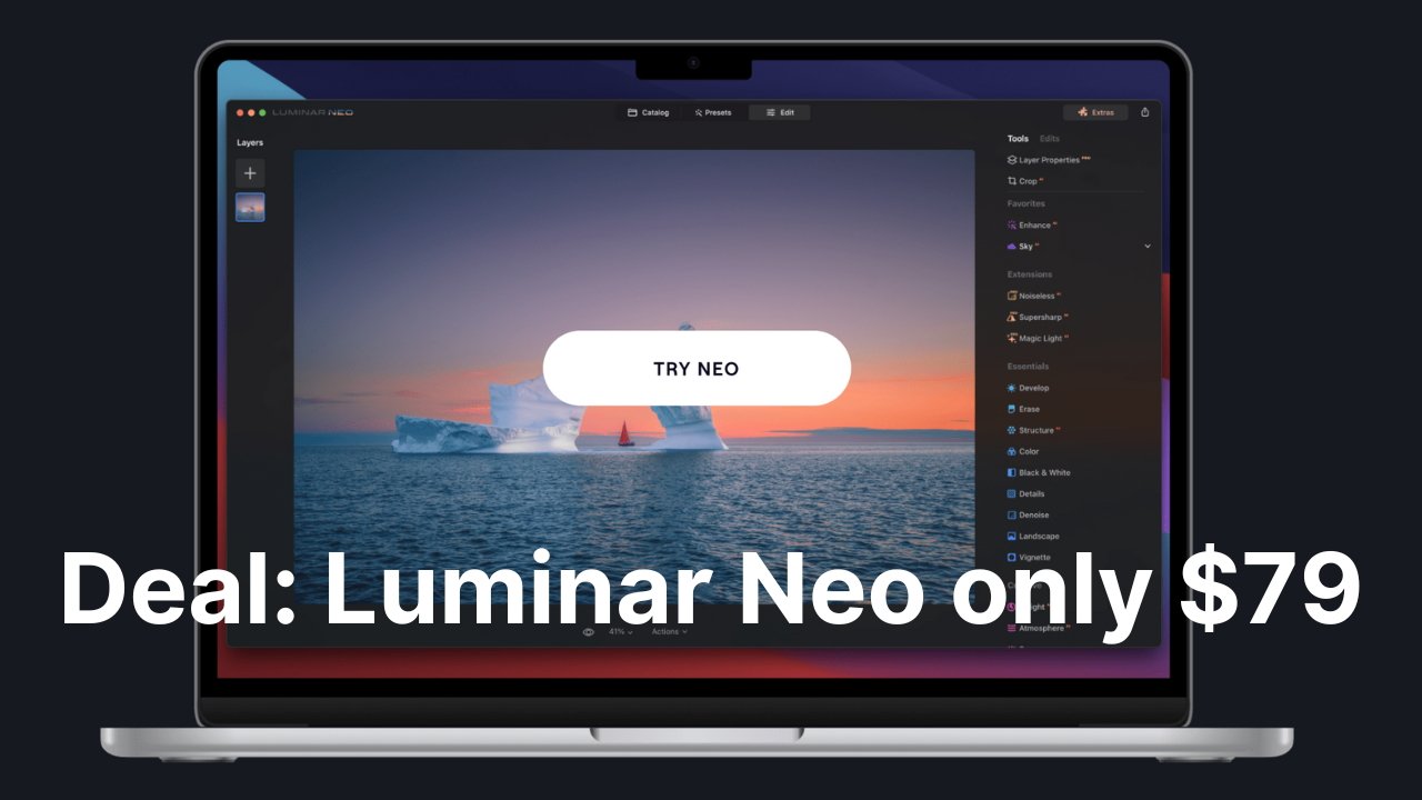 Bring AI to photo editing with award-winning Luminar Neo Lifetime Bundle, now 82% off