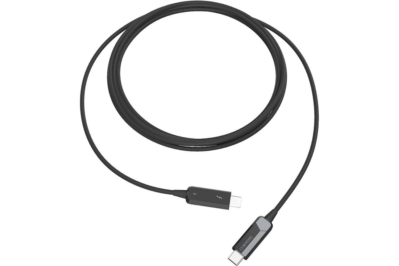 Corning's optical-based Thunderbolt cable can handle the data side over long distances, but cannot handle power delivery. 