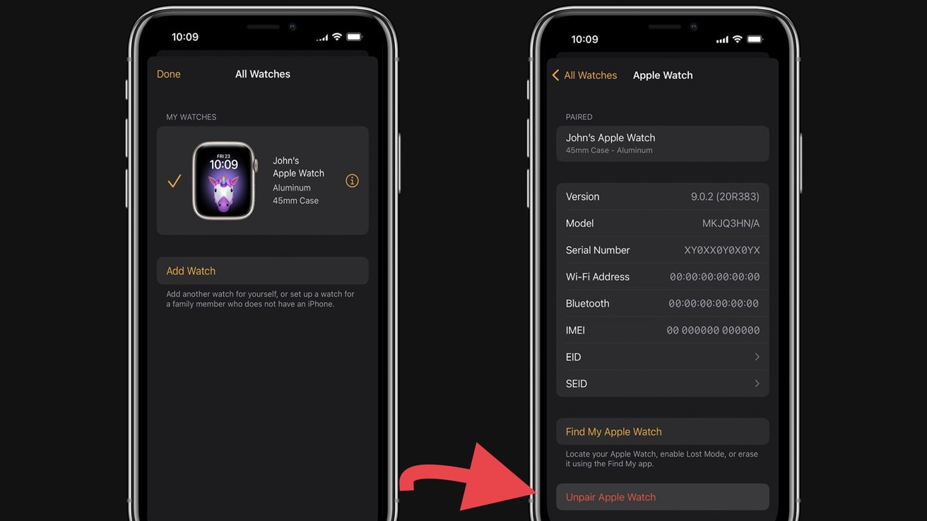 Unpair iwatch cheap