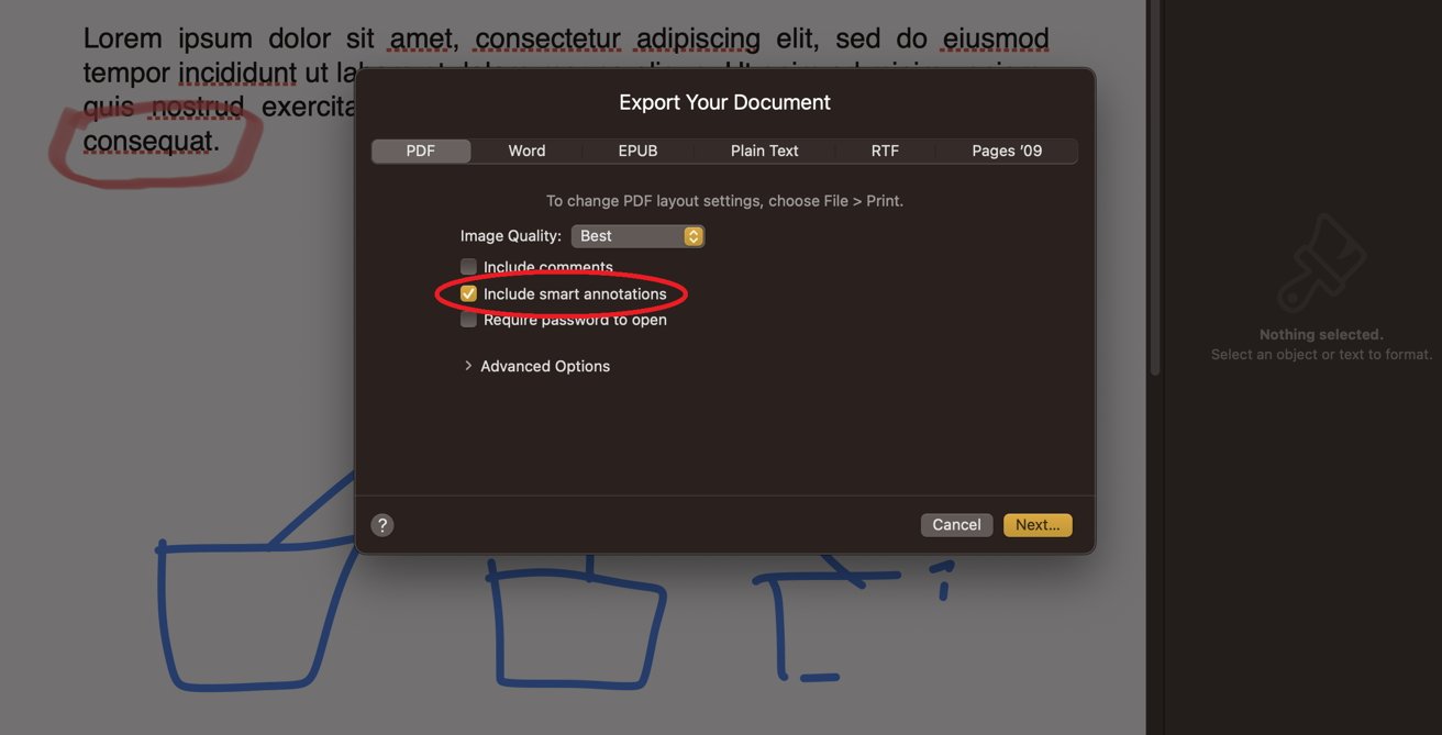 Choose whether Smart Annotations are shown in the exported PDF.