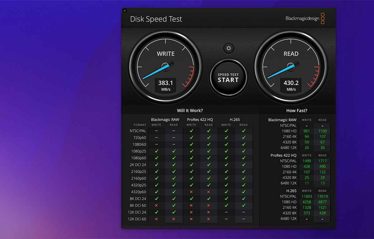 Прямое подключение USB 3 к Mac.