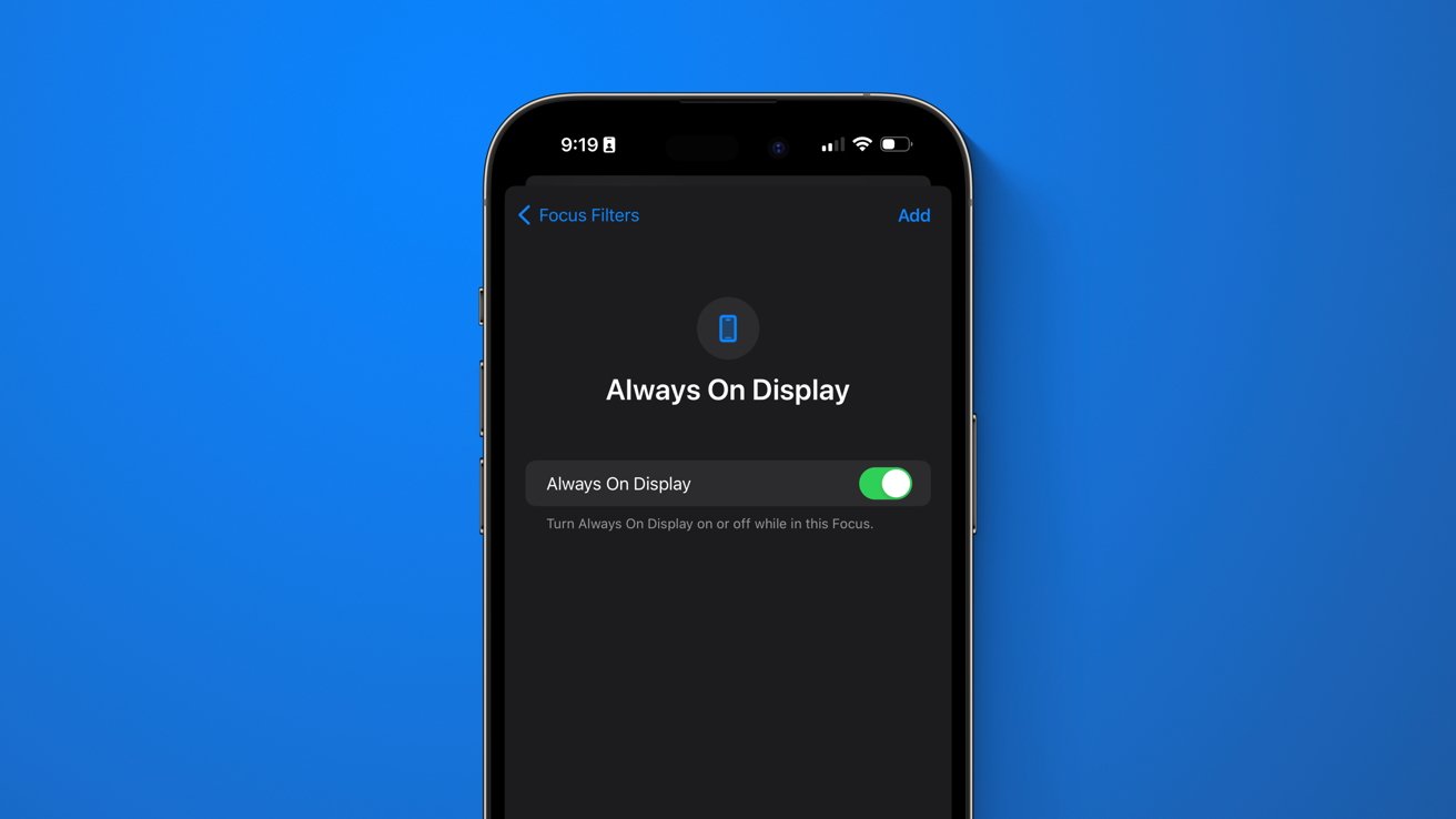 The Always On Display Focus Filter brings more control over the setting