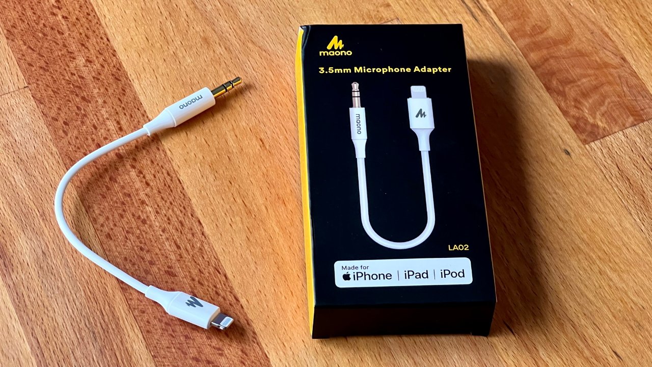 To use the Maono WM821 with an iPhone, you'll need a Lightning audio cable, sold separately