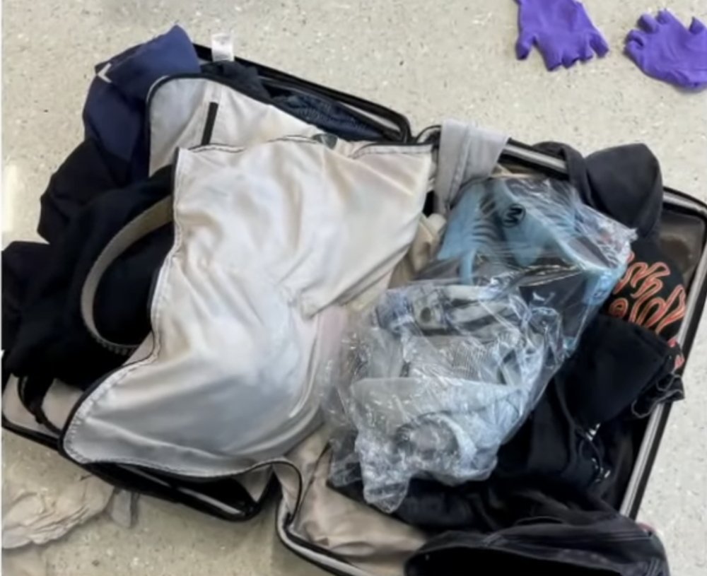 Reid's luggage after it was recovered