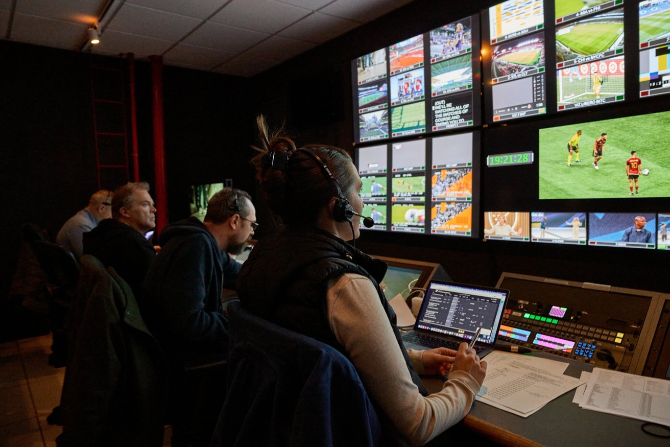 Production crew managing the MLS broadcast