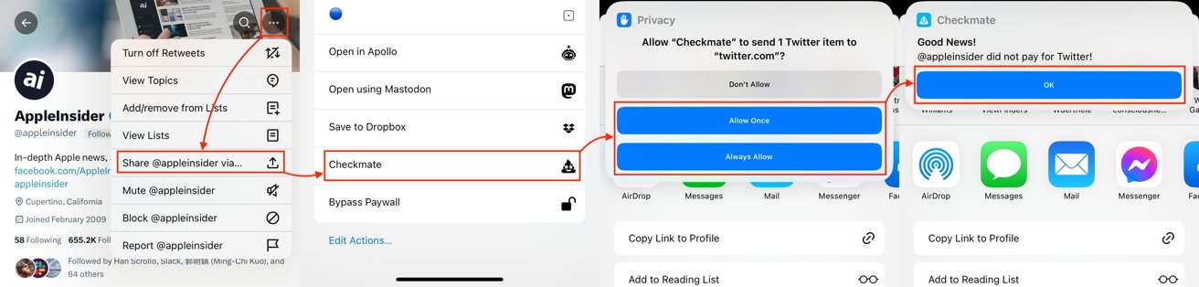 The process of checking Twitter verification with Checkmate