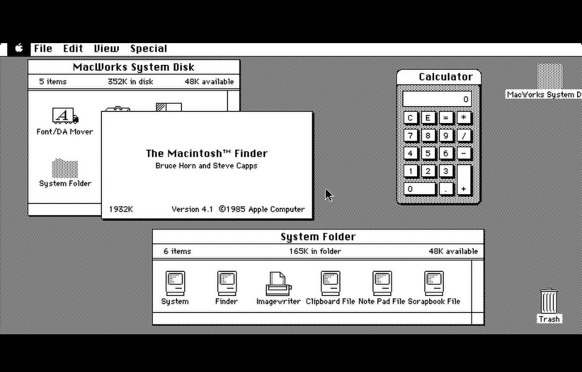 The original Mac Desktop.