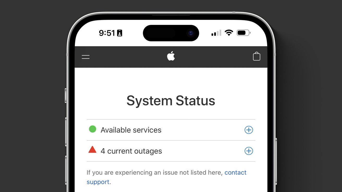 Apple services were experiencing outages