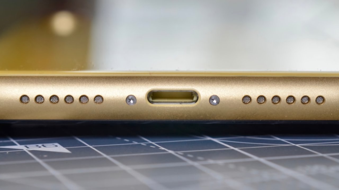 An iPhone's Lightning port