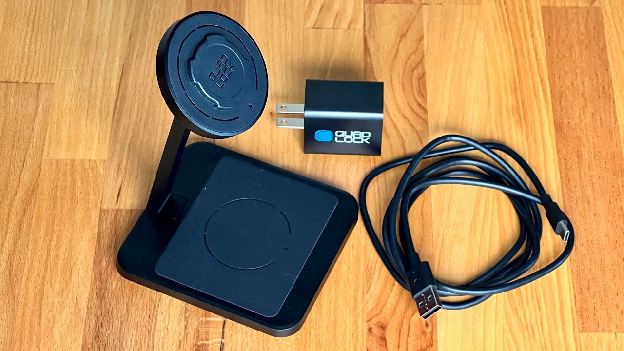 Quad Lock dual wireless charger allows for easy and fast charging with your MAG case