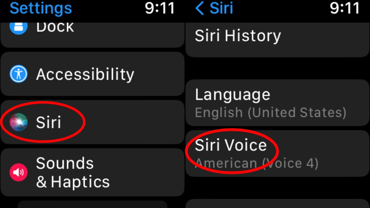 Update Siri's voice on Apple Watch. 