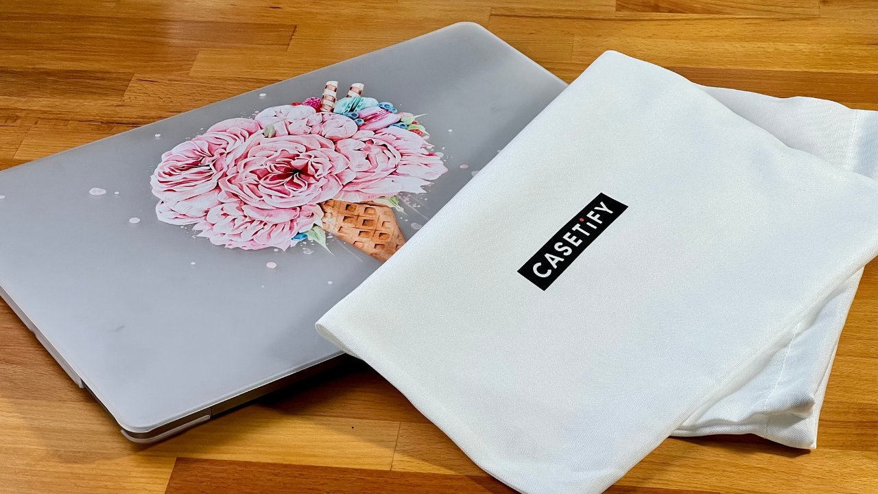 Casetify's MacBook snap case comes with a dust bag