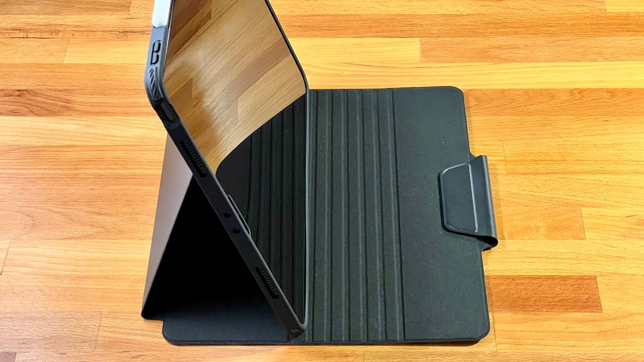 Casetify Ultra Impact iPad Folio Case allows for various horizontal viewing angles