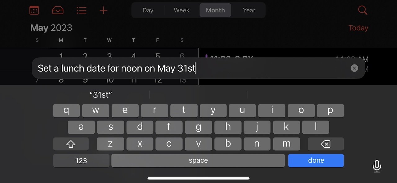 Try it yourself. Tell or type to Siri that you want to set an event for any month that has a 31st.