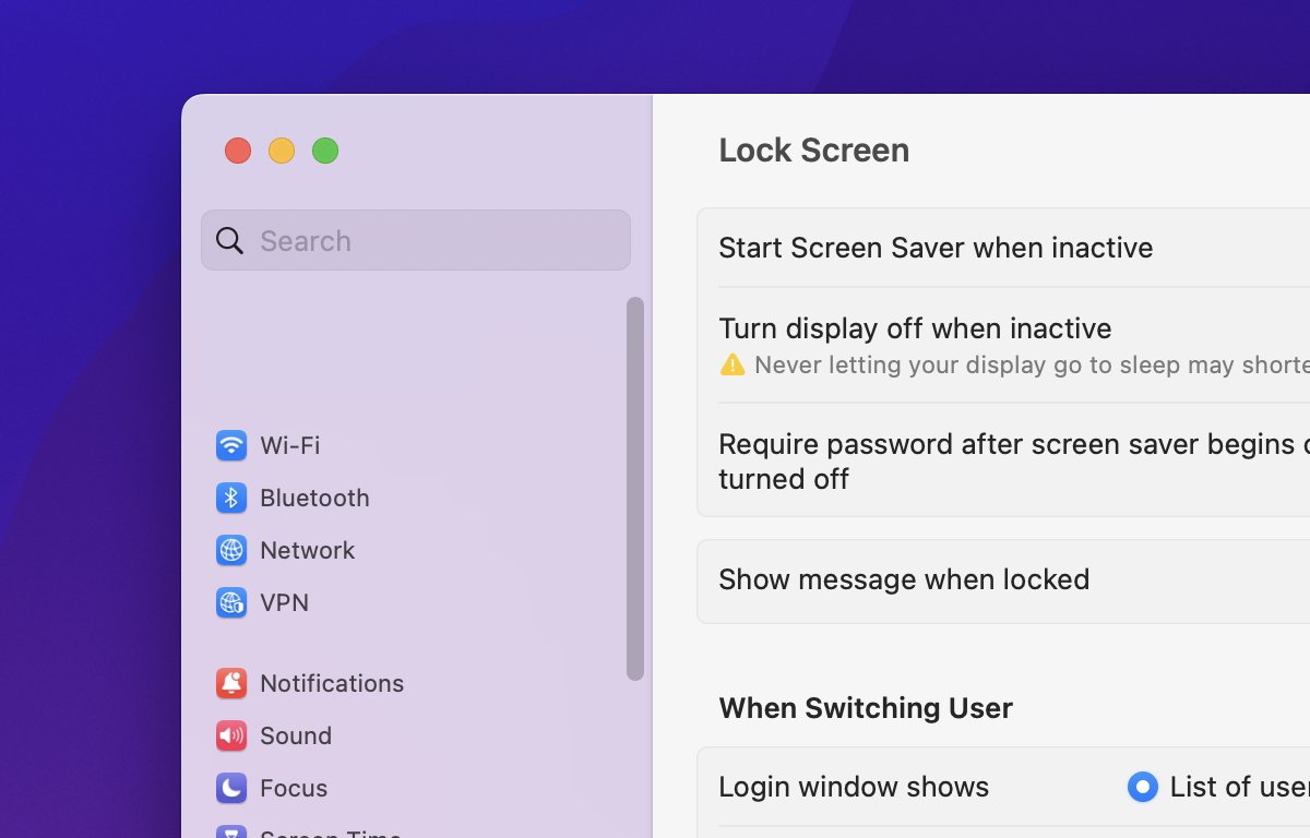 How to use macOS lock screen options