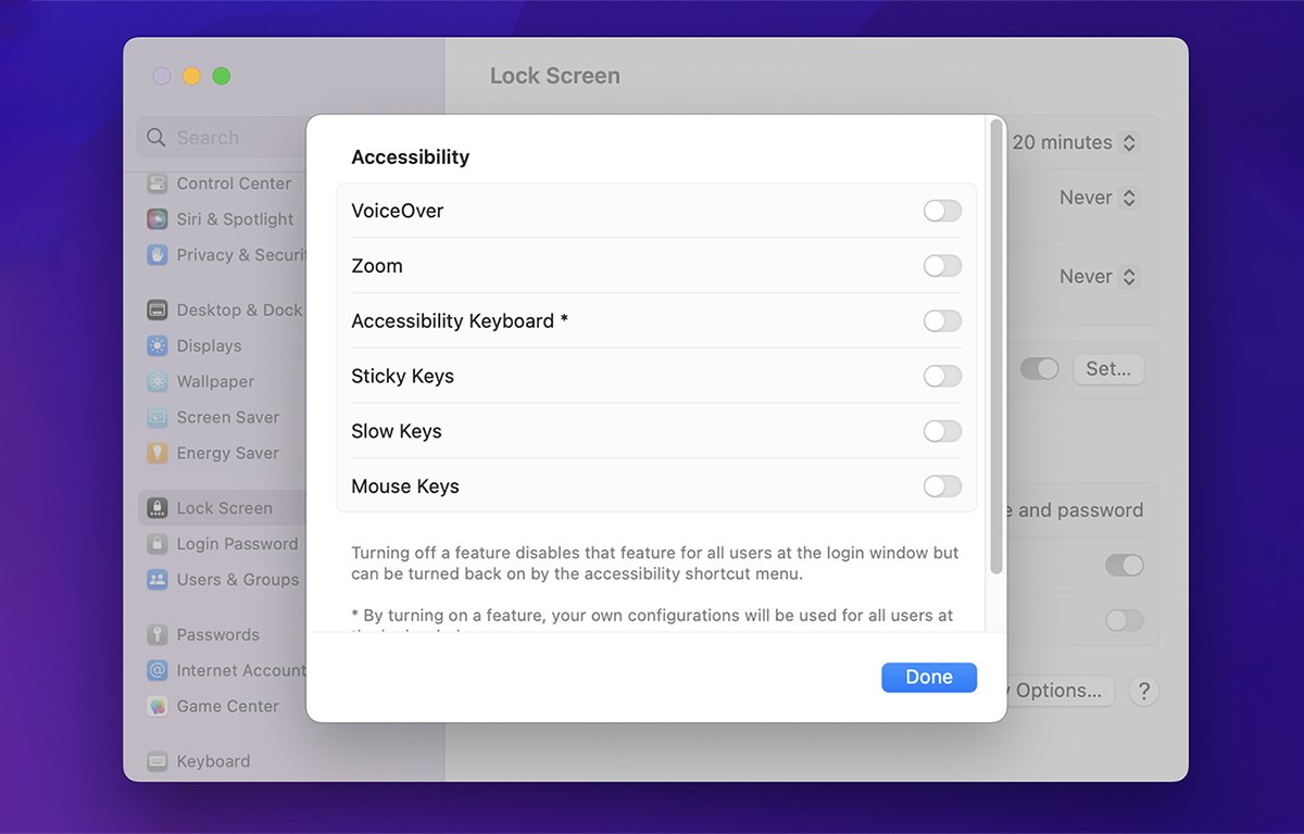 Understanding macOS lock screen options