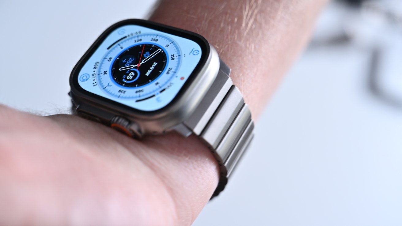 Nomad titanium band on Apple Watch Ultra