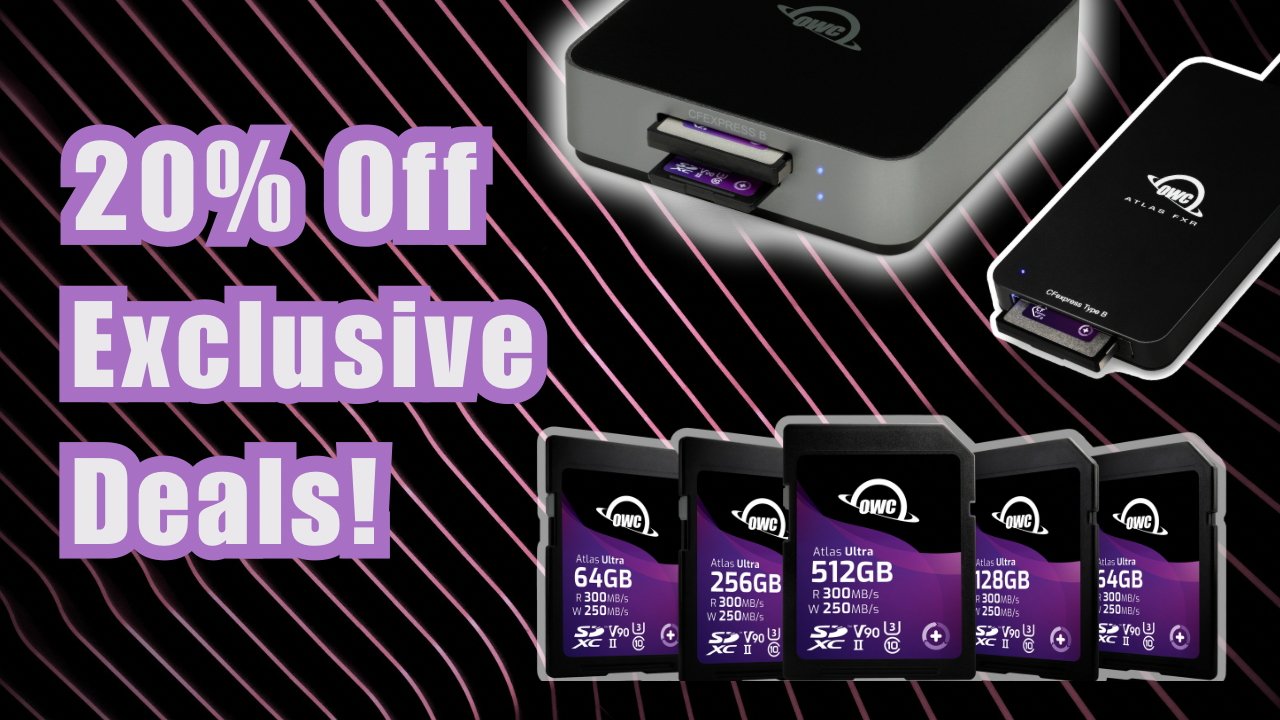 Save 20 percent on OWC memory cards and card readers