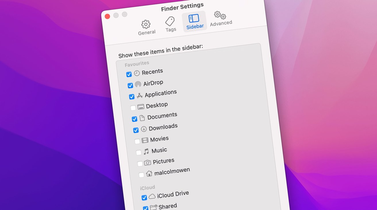How to customize Sidebar in the macOS Finder
