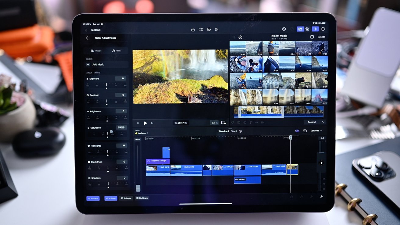 Color adjustments in Final Cut Pro for iPad