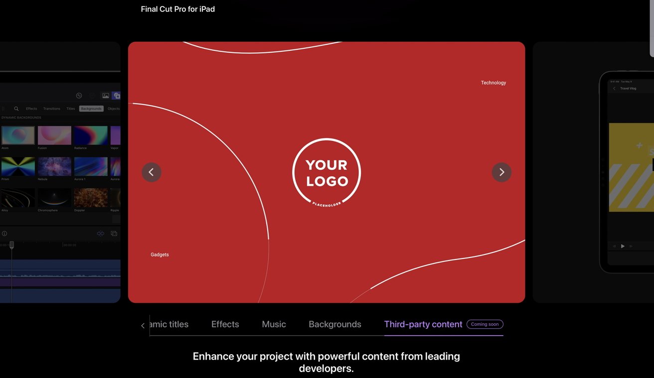 Obsah třetích stran bude brzy k dispozici ve Final Cut Pro pro iPad