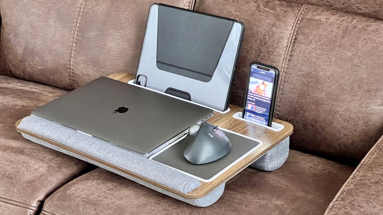 HUANUO Lap Desk - Fits Up to 17 Inches Laptop Desk, Built in Mouse Pad & Wrist Pad