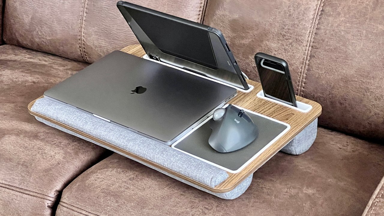 HUANUO Lap Desk - Fits Up to 17 Inches Laptop Desk, Built in Mouse Pad & Wrist Pad