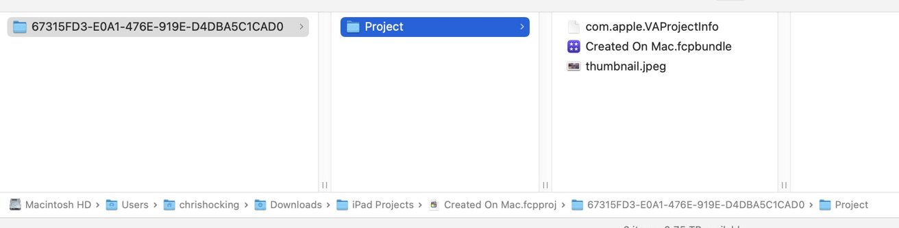 Creating the folder structure for Final Cut Pro for iPad on Mac