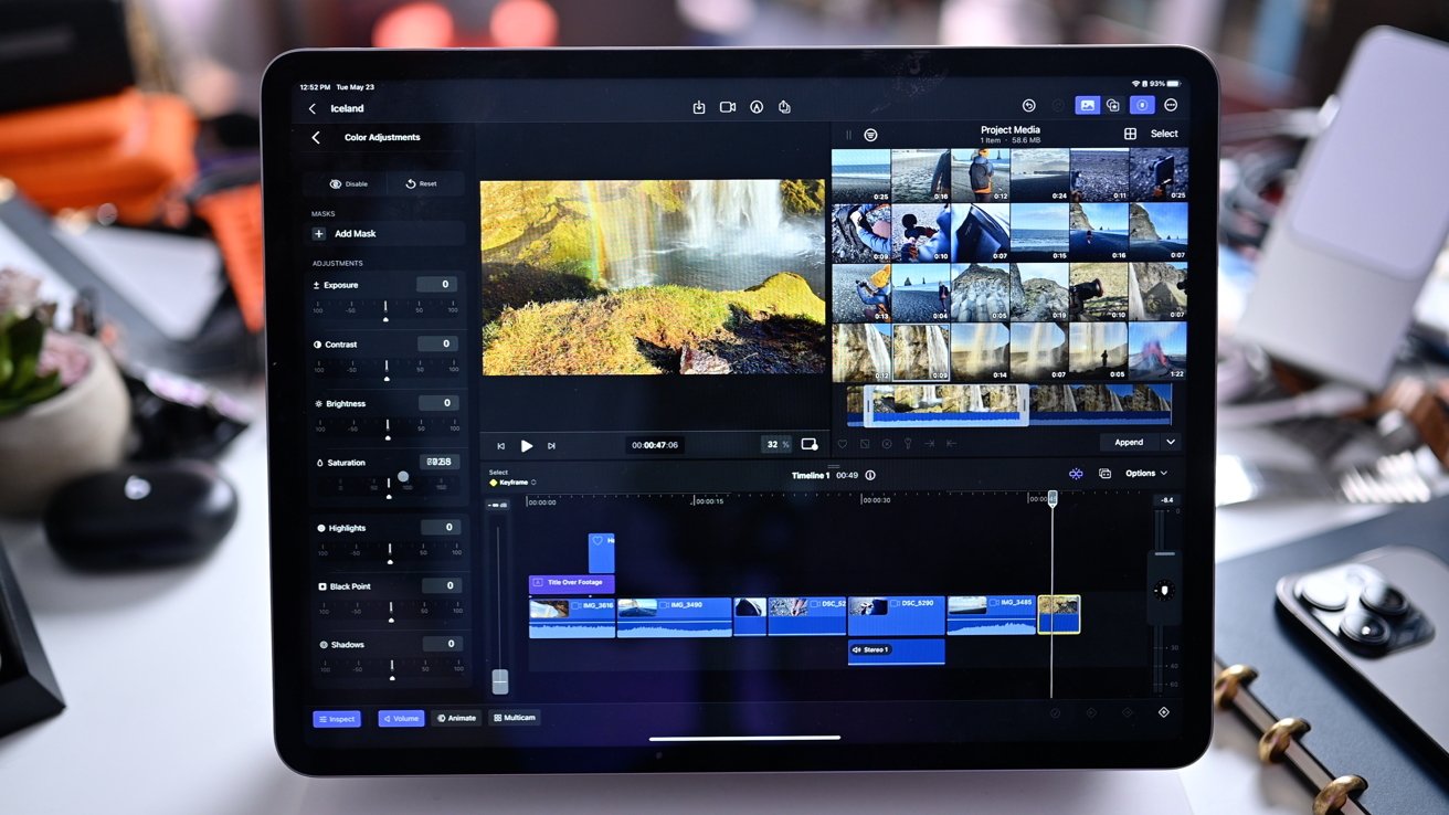 Adjusting color on Final Cut Pro for iPad