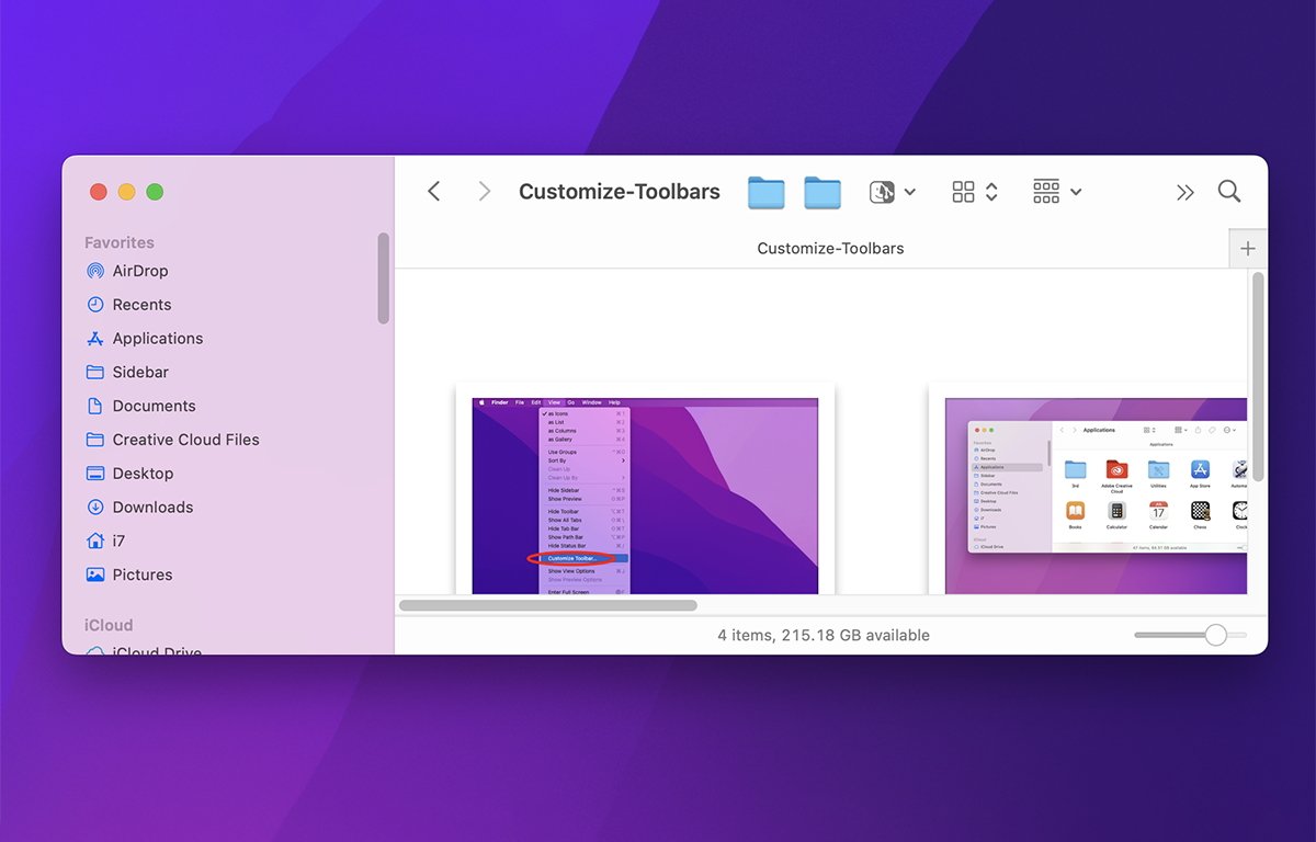 Folders in the Toolbar.