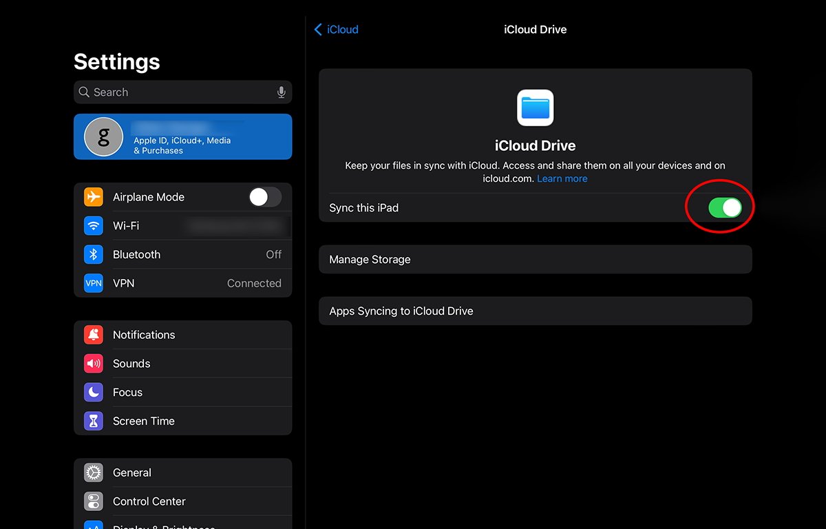 One additional tap to access iCloud Drive settings.