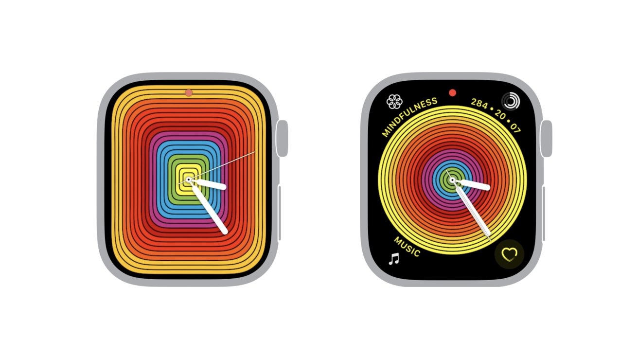 2019 Pride Analog circle and rectangle watch faces