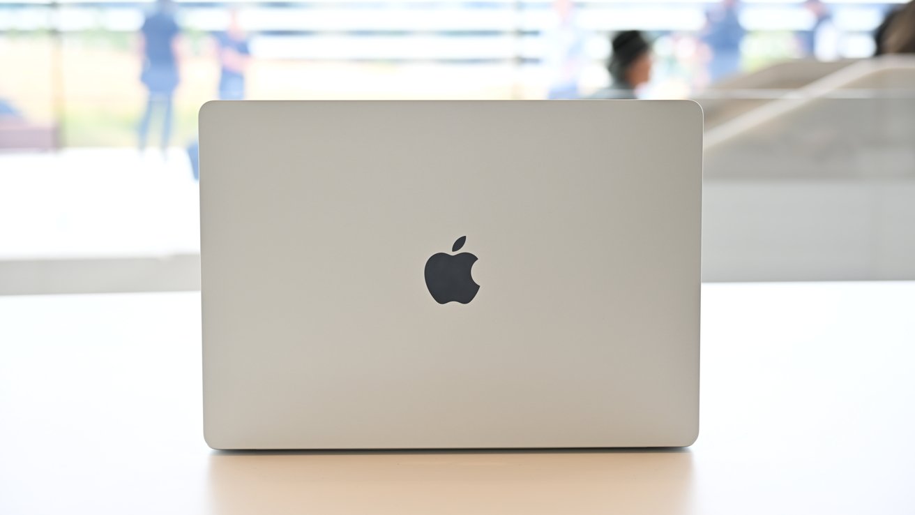 Back of the new 15-inch MacBook Air in silver