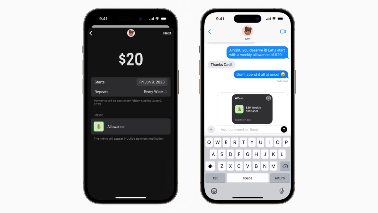 Users can send single payments or set up recurring ones with Apple Cash