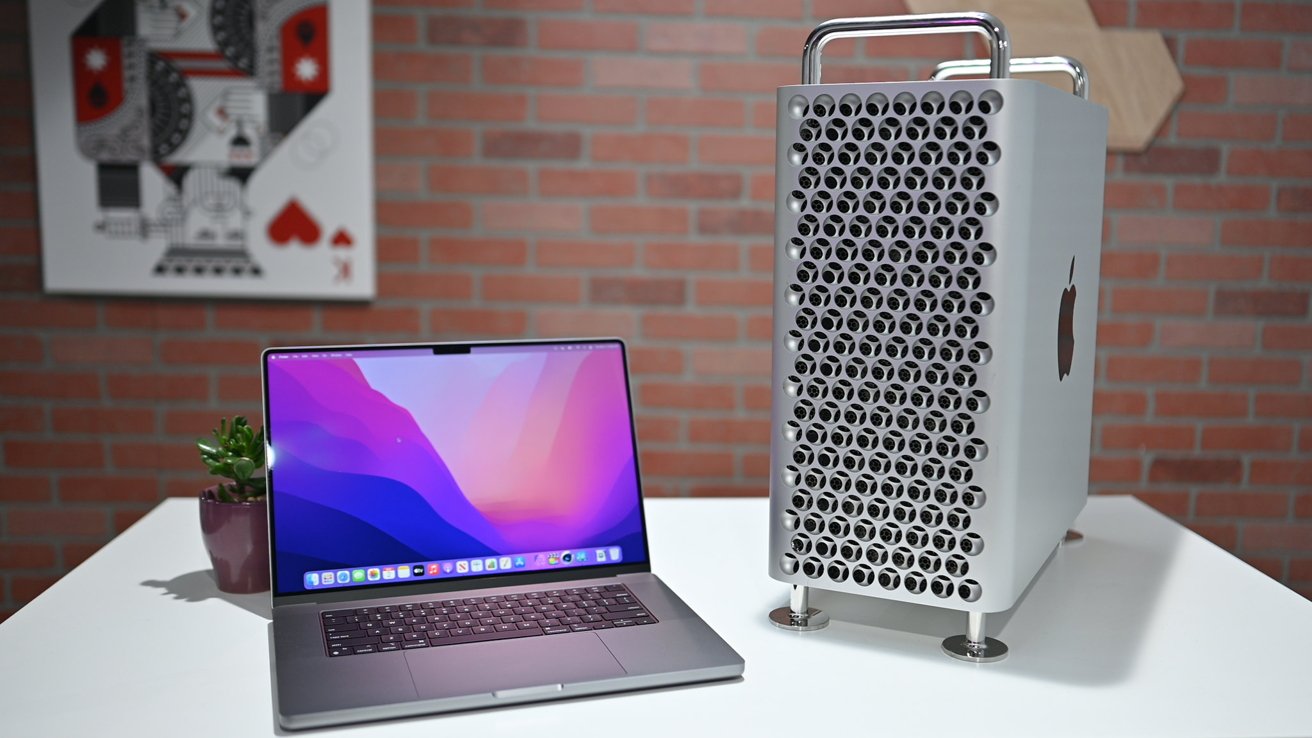 Mac Pro with 16-inch MacBook Pro for scale
