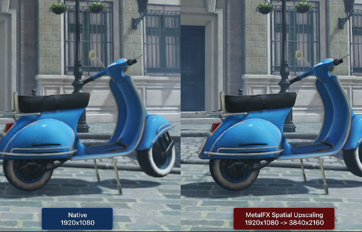 An example of upscaling on the right. Pixels and object edges are both sharper and smoother.