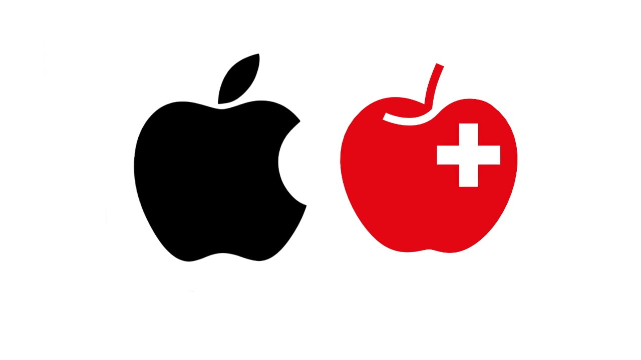 Left: Apple's logo. Right: Fruit Union Suisse's current logo