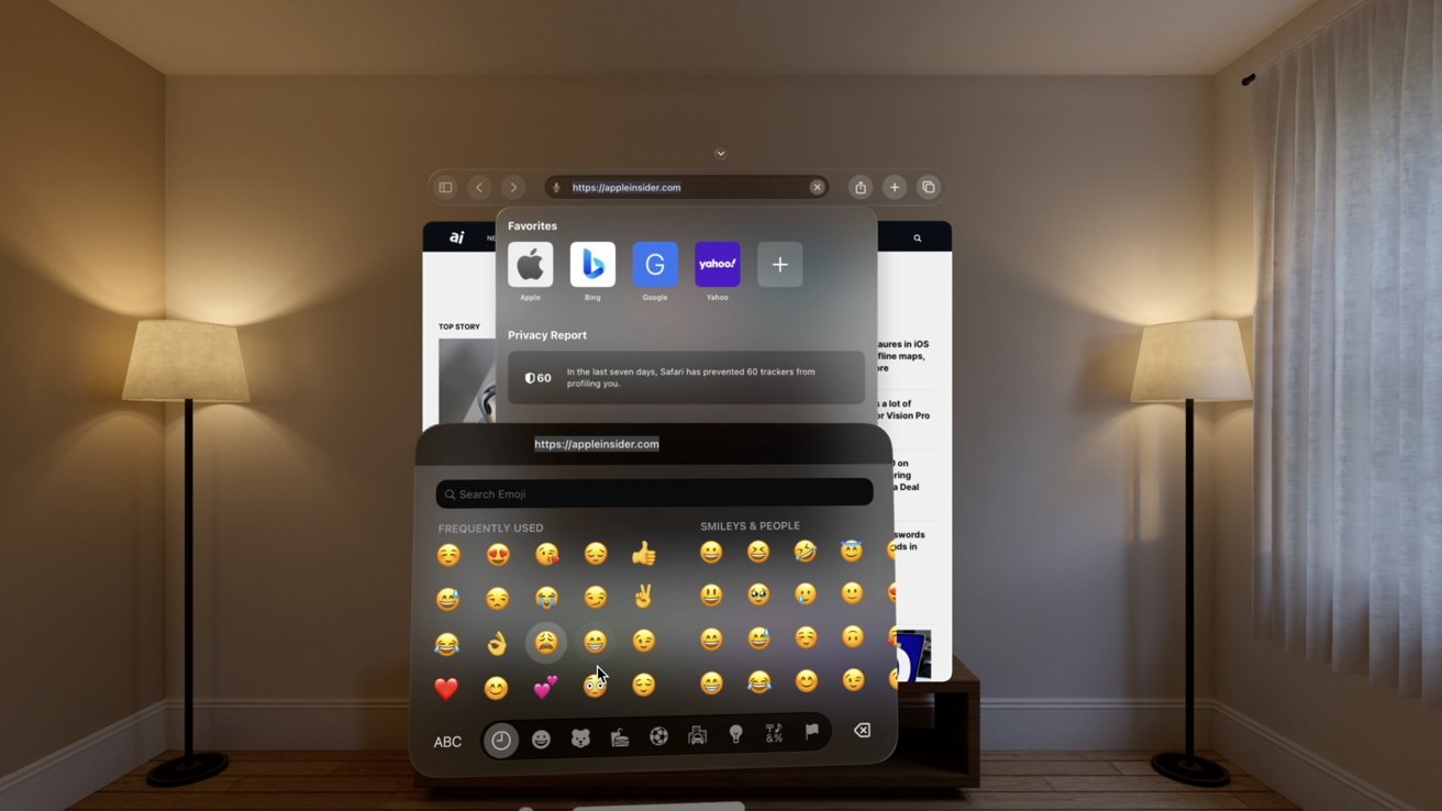 Emoji keyboard on visionOS