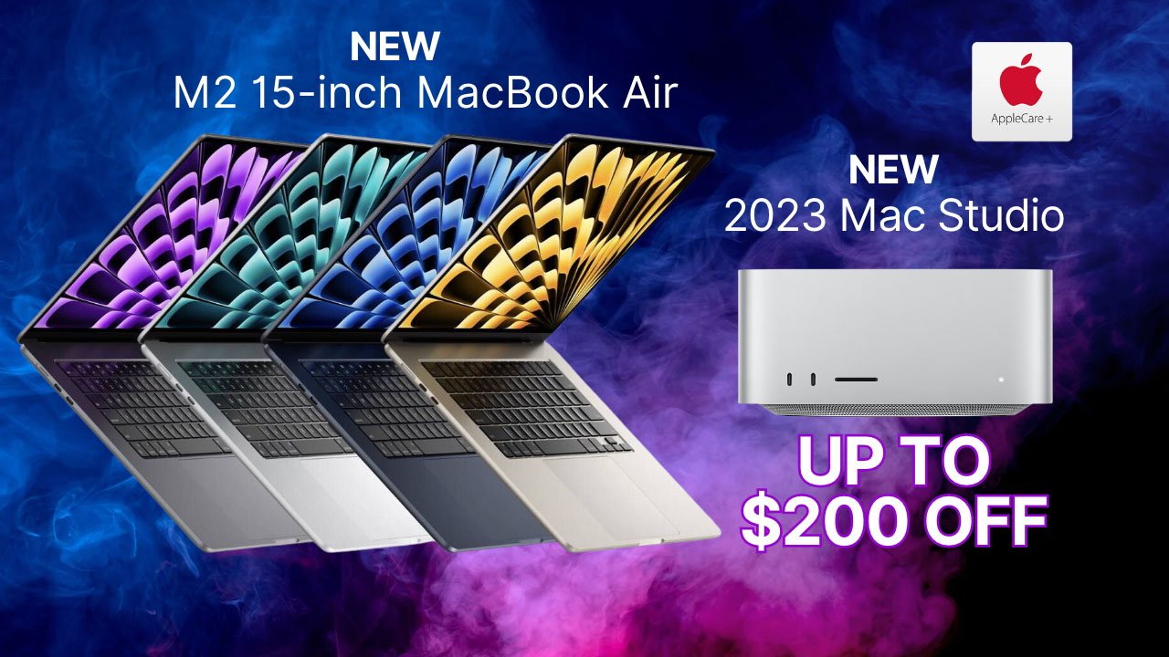 Zaoszczędź od 114 do 200 USD na 15-calowym Apple MacBook Air i M2 Mac Studio, a także zniżkę AppleCare