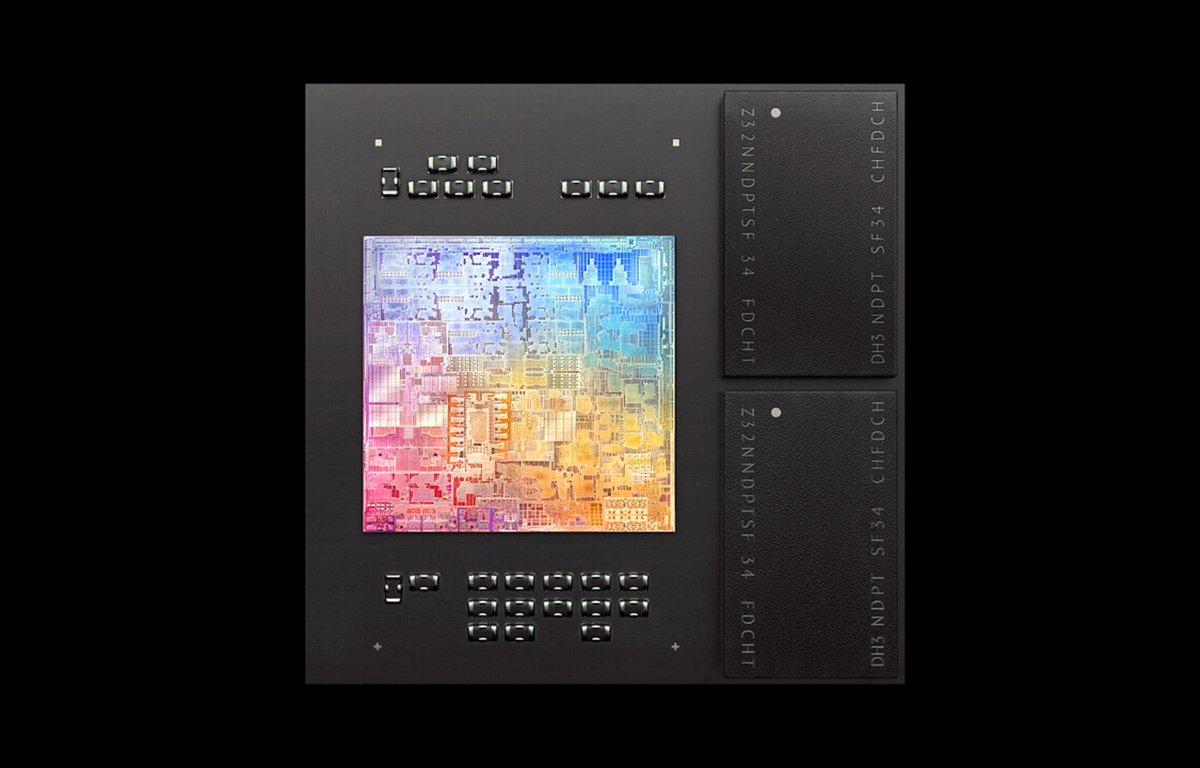 Apple's M1 CPU with integrated RAM.